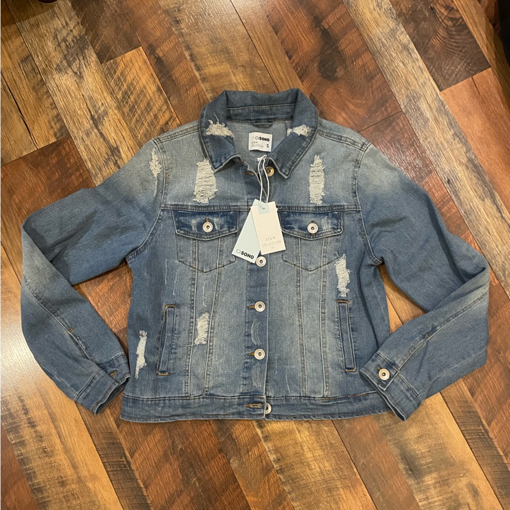 CI Sono Blue Distressed Jean Jacket